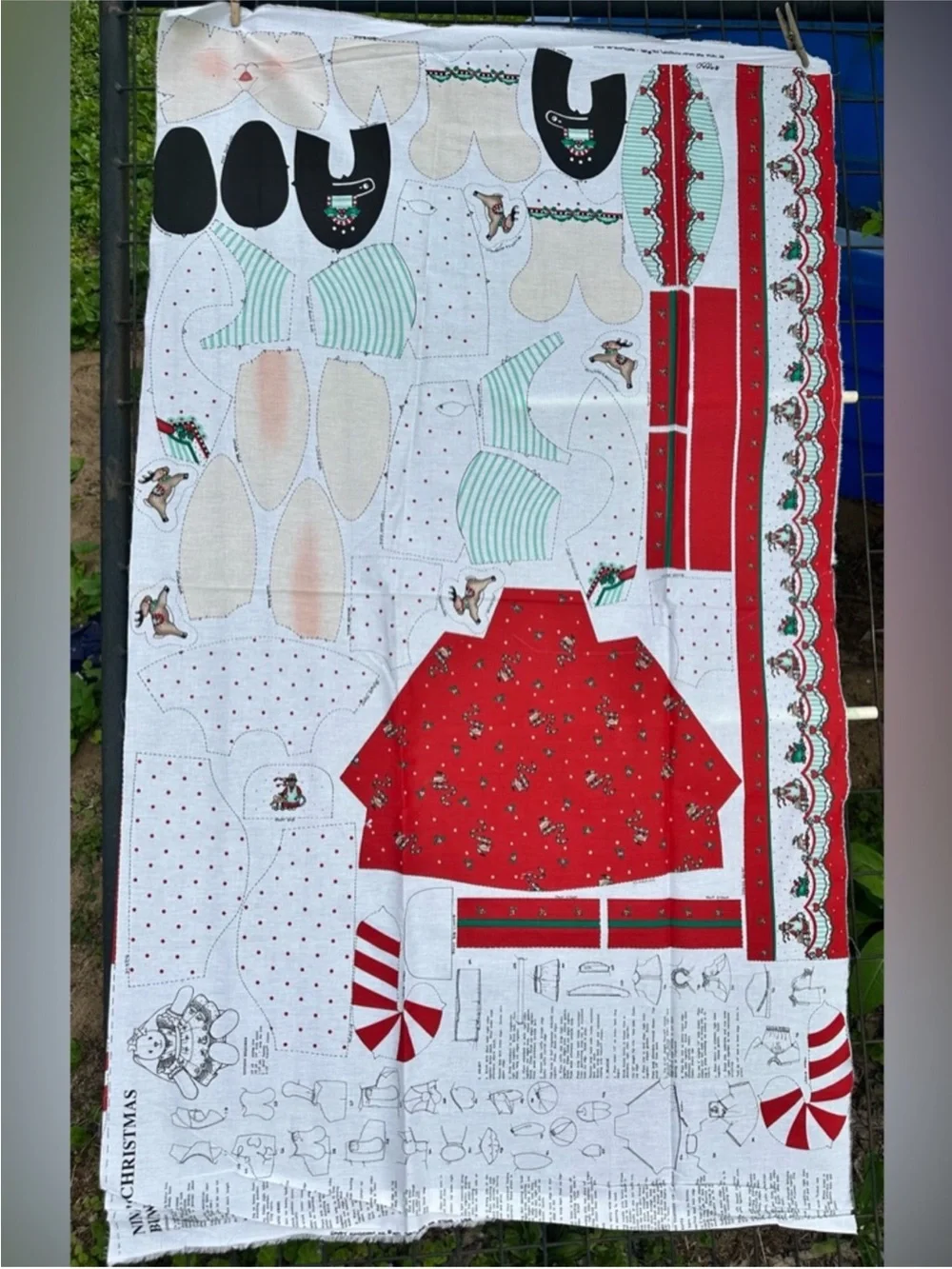 1990s vintage Nina's Christmas Bunny Daisy Kingdom Fabric Panel Cut N Sew